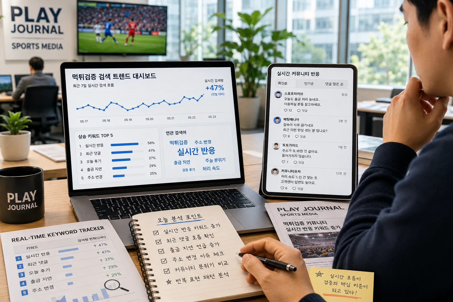 먹튀검증 검색에서 실시간 반응과 최근 댓글 흐름을 확인하는 장면