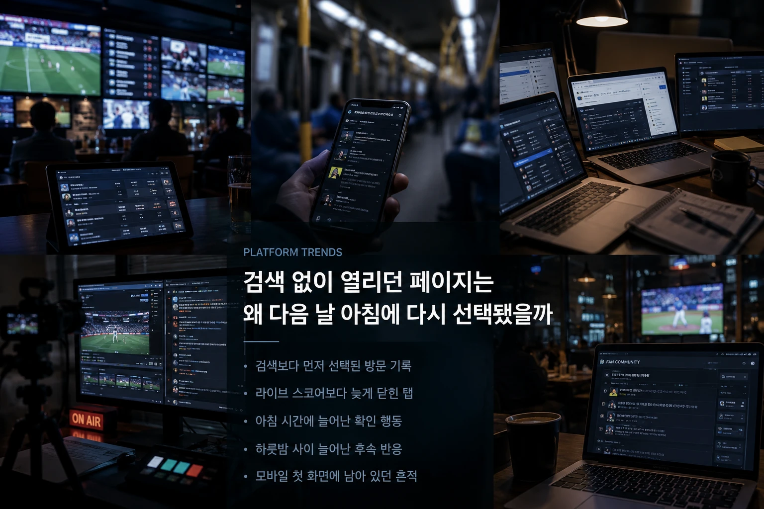 아침 시간 스마트폰 방문 기록 화면을 확인하는 스포츠 이용자